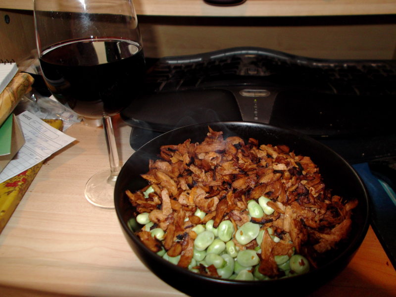 Fava beans and a big Amarone 010