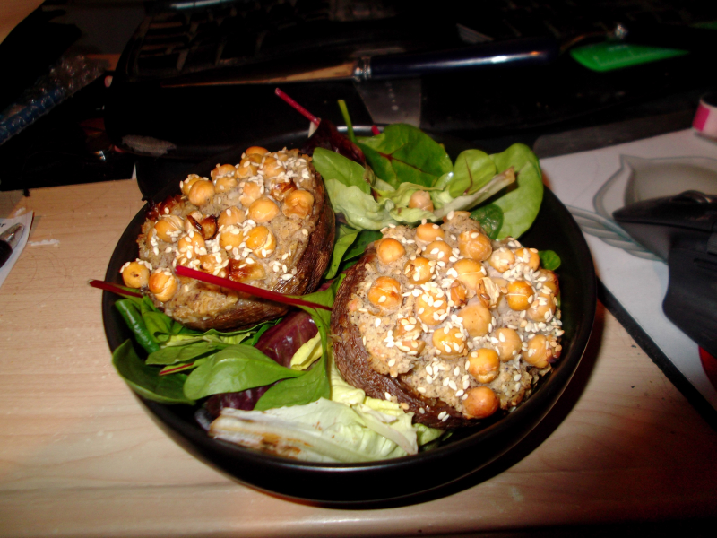 Mushrooms chickpeas tahini Mushrooms chickpeas tahini